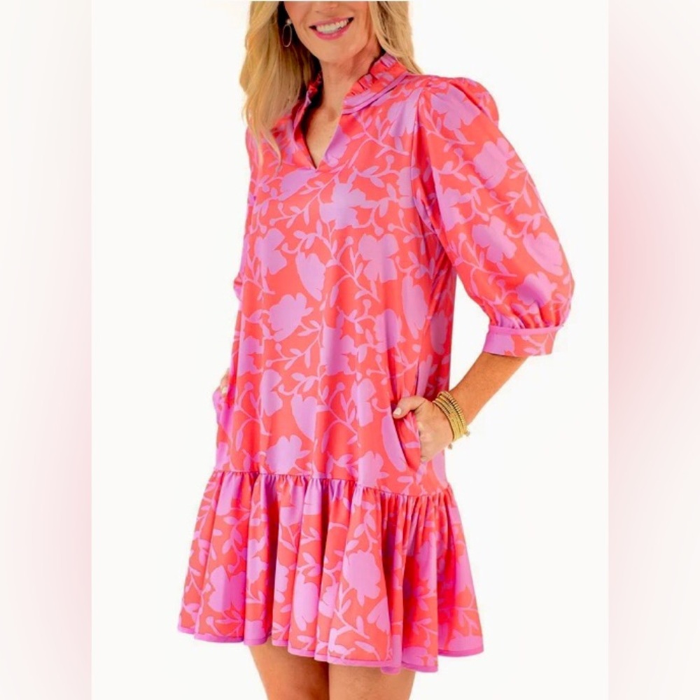Floral Tiered V-Neck Dress